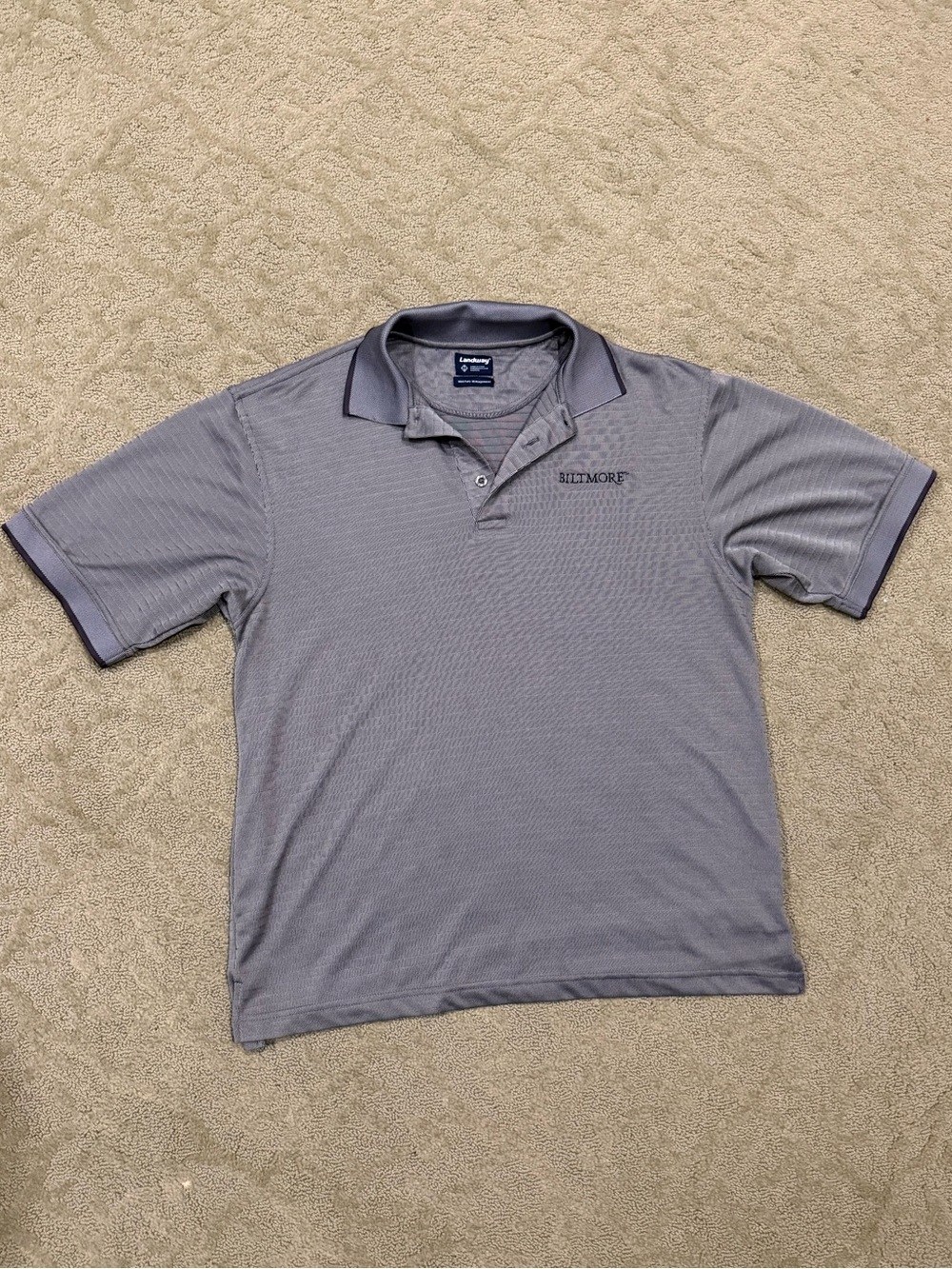 Biltmore Men’s Gray Polo with Contrast Trim